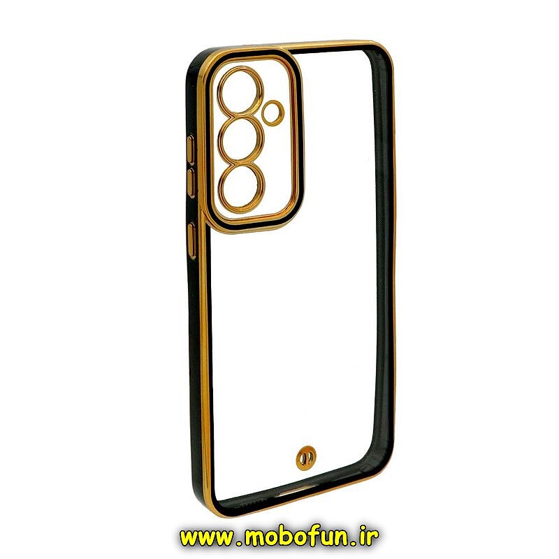 قاب گوشی Galaxy S23 FE سامسونگ طرح الکتروپلیتینگ ژله ای شفاف اورجینال یونیک کیس Unique Case محافظ لنز دار مشکی کد 82