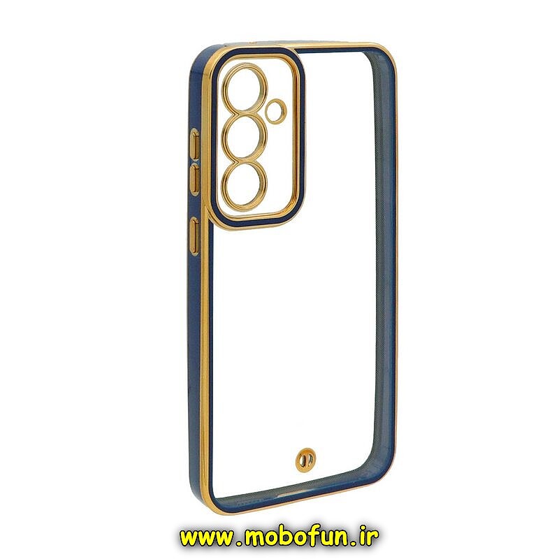 قاب گوشی Galaxy S23 FE سامسونگ طرح الکتروپلیتینگ ژله ای شفاف اورجینال یونیک کیس Unique Case محافظ لنز دار سرمه ای کد 84