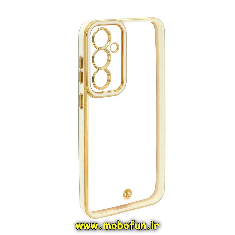 قاب گوشی Galaxy S23 FE سامسونگ طرح الکتروپلیتینگ ژله ای شفاف اورجینال یونیک کیس Unique Case محافظ لنز دار سفید کد 85