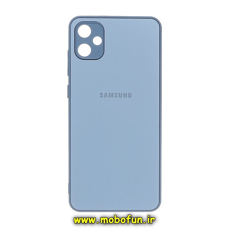 قاب گوشی Galaxy A05 سامسونگ مدل PVD ضد خش پشت گلس شیشه ای محافظ لنز دار آبی روشن کد 53