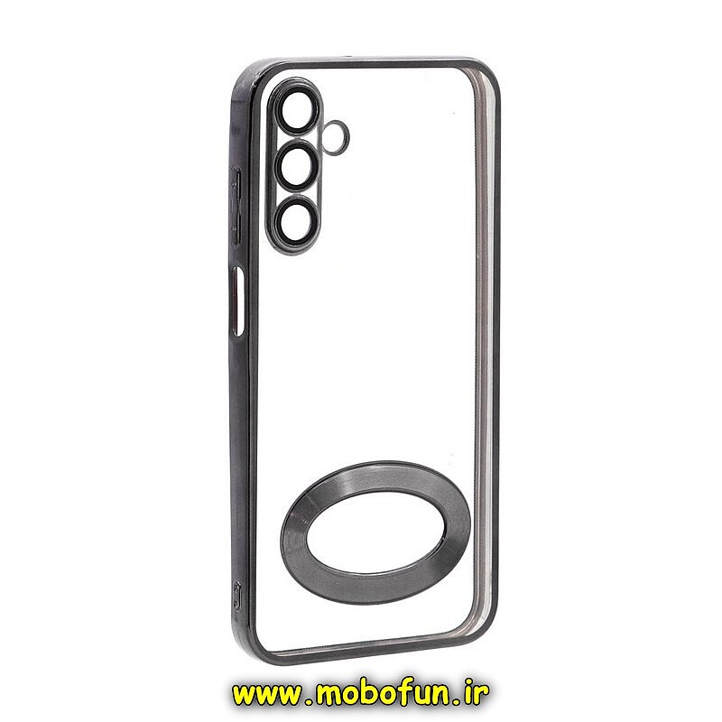 قاب گوشی Galaxy A15 سامسونگ طرح الکتروپلیتینگ مگ سیف ژله ای شفاف اورجینال یونیک کیس Unique Case محافظ لنز دار مشکی کد 43