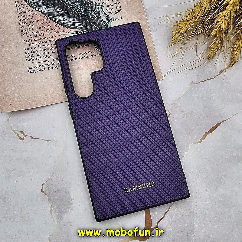 قاب گوشی Galaxy S24 Ultra سامسونگ اورجینال چرمی Ultra Case اولترا کیس Q Series بنفش کد 11