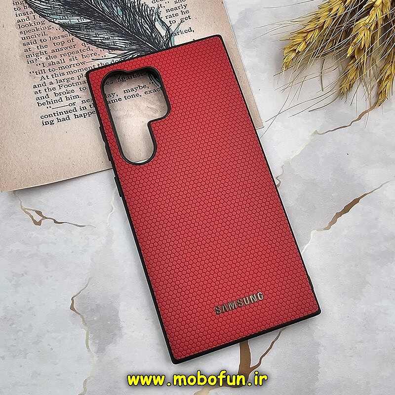 قاب گوشی Galaxy S24 Ultra سامسونگ اورجینال چرمی Ultra Case اولترا کیس Q Series قرمز کد 13