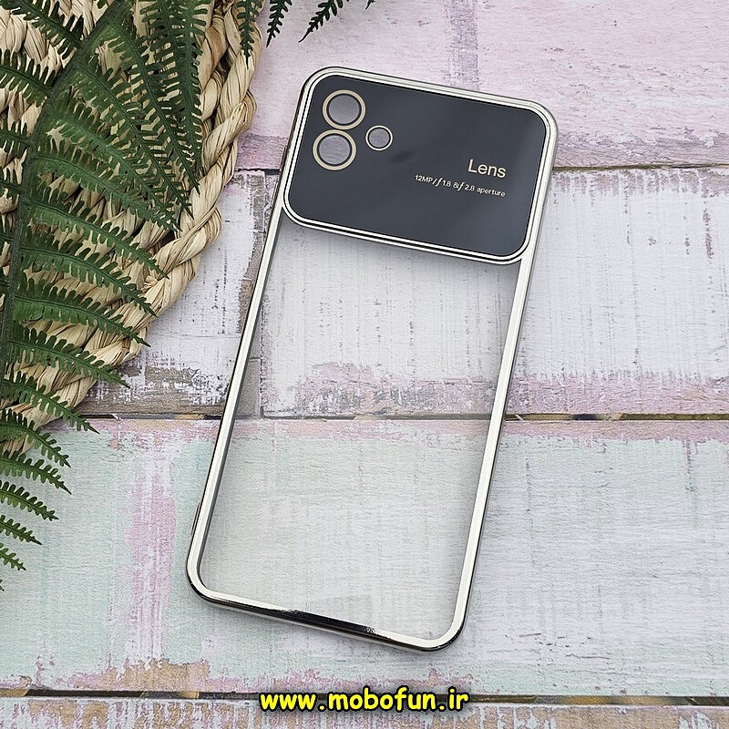 قاب گوشی Galaxy A04 - Galaxy M13 5G سامسونگ طرح الکتروپلیتینگ ژله ای شفاف اورجینال Camera Lens محافظ لنز دار نقره ای کد 295