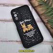 قاب گوشی Galaxy A24 سامسونگ طرح سیلیکونی Solid عروسکی خرسی جیر محافظ لنزدار مشکی کد 440