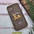 قاب گوشی iPhone 11 Pro Max آیفون طرح سیلیکونی Solid عروسکی خرسی جیر محافظ لنزدار نسکافه ای کد 707