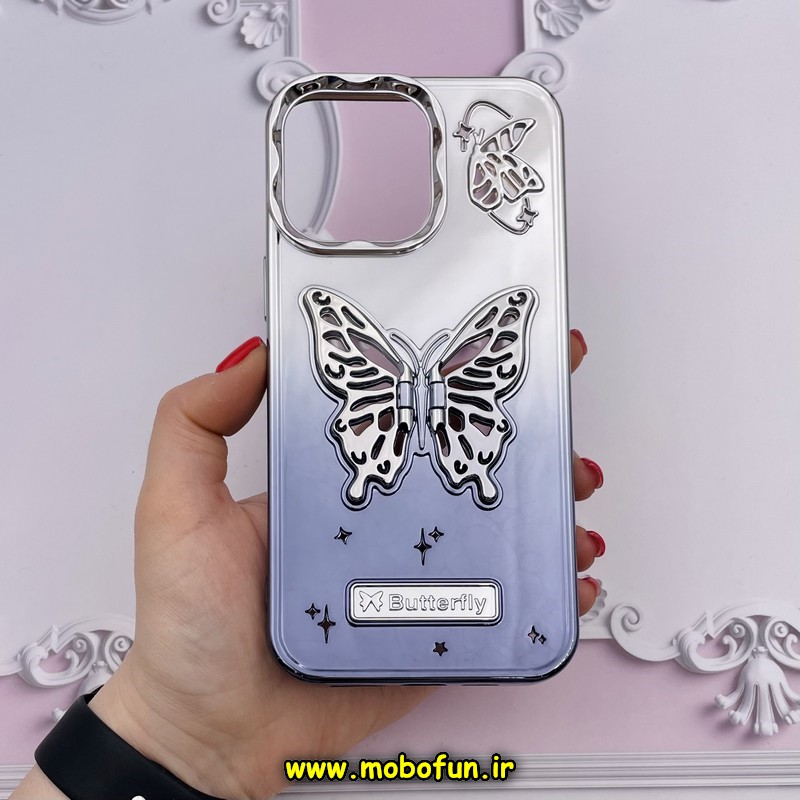 قاب گوشی iPhone 14 Pro Max آیفون الکتروپلیتینگ اورجینال CREATIVE CASE پروانه ای Butterfly کد 313