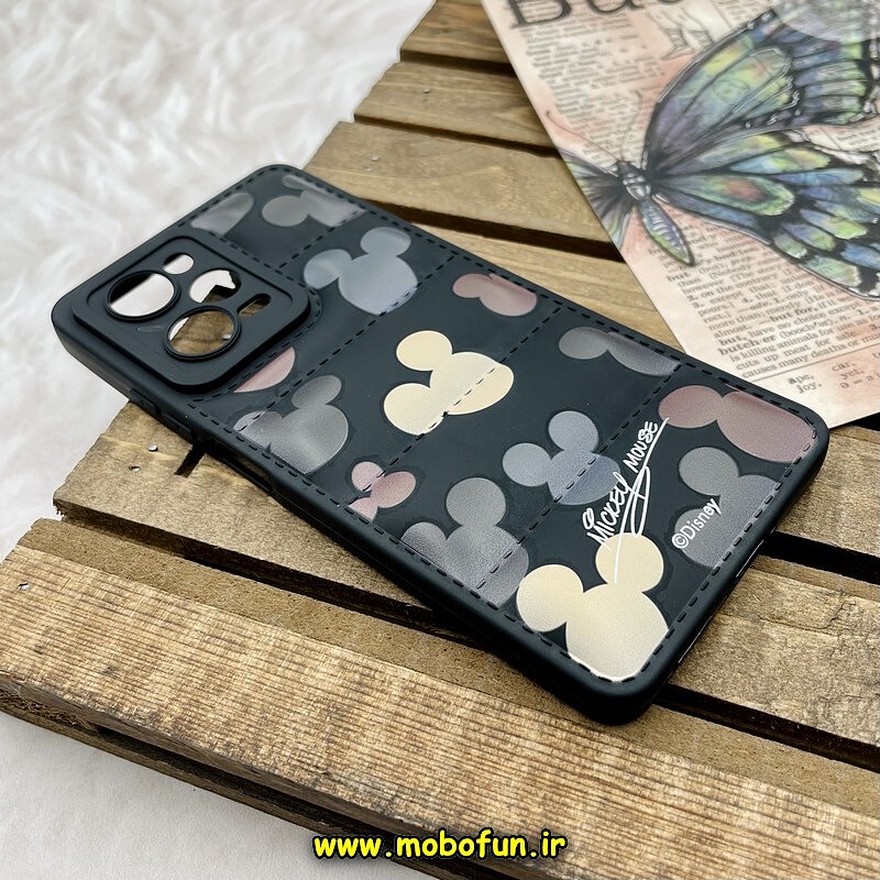 قاب گوشی Redmi Note 12 Pro 5G - Poco X5 Pro شیائومی سیلیکون ژله ای میکی موس پافر PC زیر بسته محافظ لنز دار مشکی کد 385