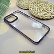 قاب گوشی iPhone 13 Pro Max آیفون اورجینال متال کیس Metal پیکسل Pixel طرح پشت طلق شفاف دور سیلیکونی بنفش کد 721