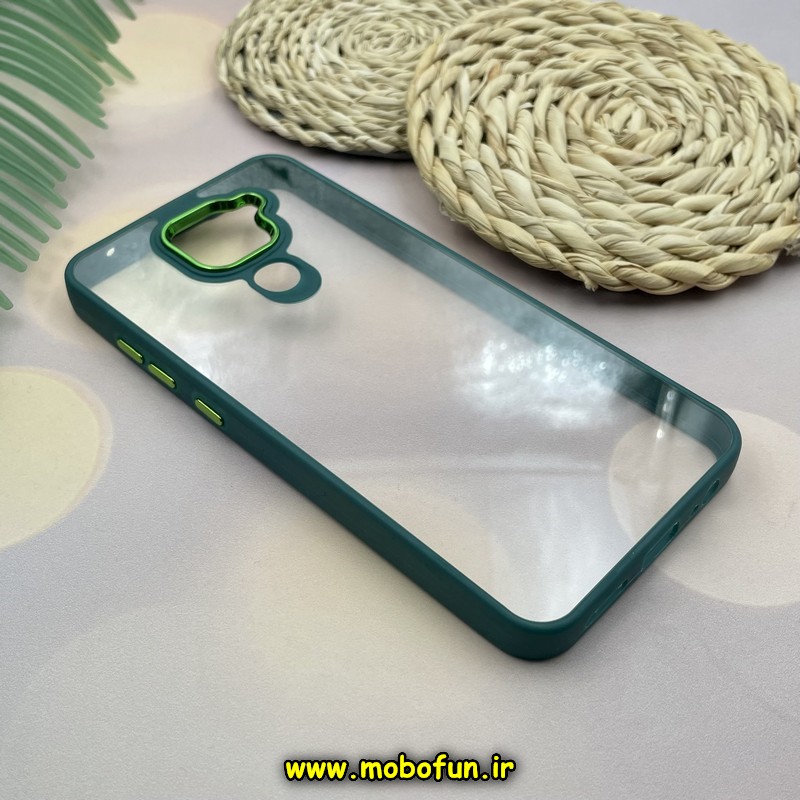 قاب گوشی Redmi Note 9 شیائومی نیو اسکین NEW SKIN اورجینال متال کیس Metal طرح پشت طلق شفاف دور سیلیکونی سبز کد E39-171442