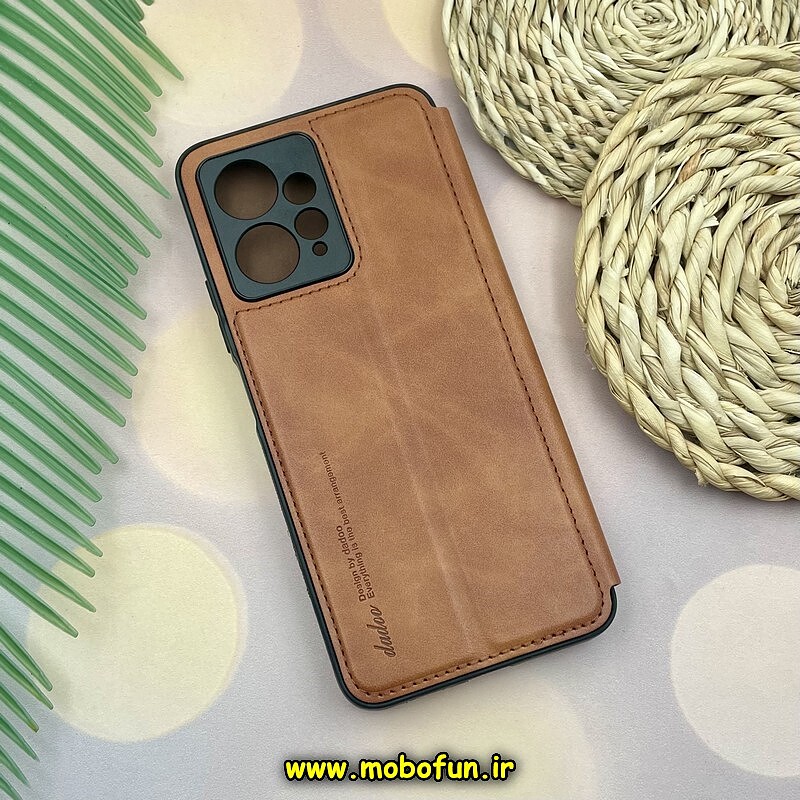 کیف گوشی موبایل Redmi Note 12 4G شیائومی کلاسوری اورجینال دادوو Dadoo مدل SPORT 2024 محافظ لنزدار عسلی کد 533