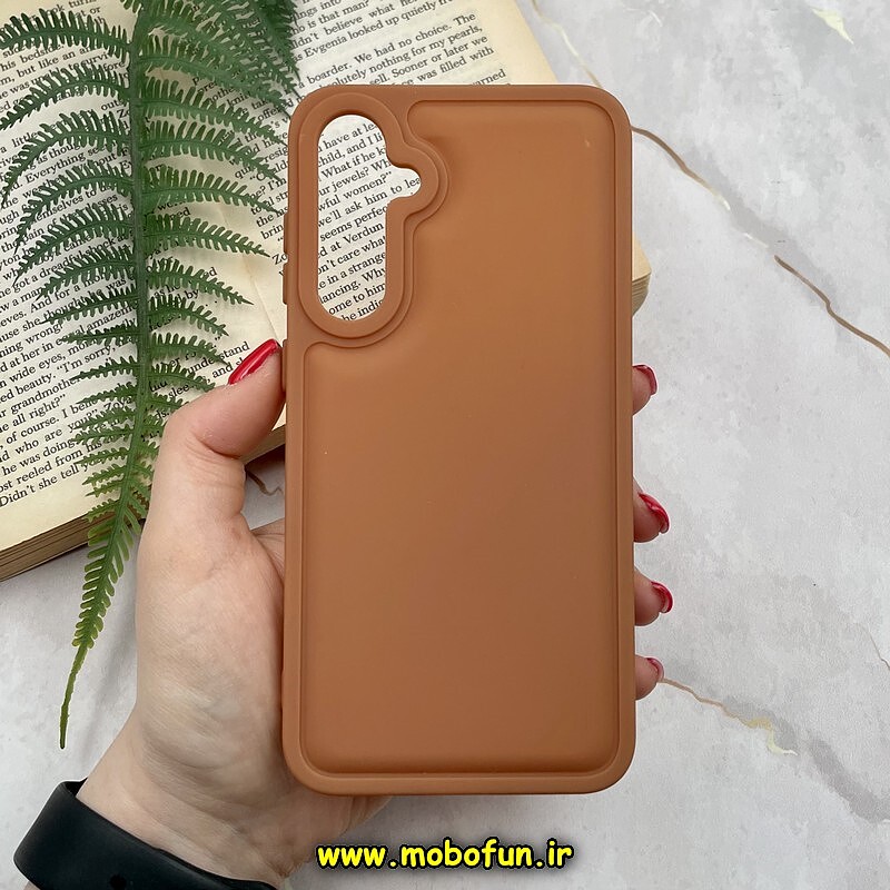 قاب گوشی Galaxy S23 FE سامسونگ سیلیکونی ژله ای پافر New DISIGN عسلی کد 126