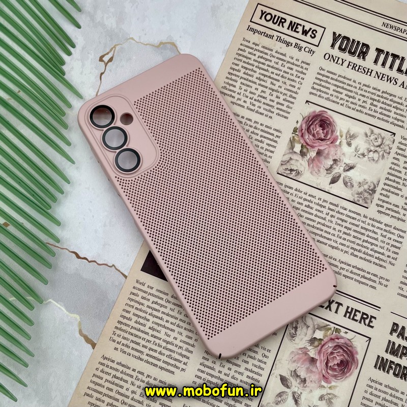 قاب گوشی Galaxy A24 سامسونگ طرح توری ساده Q SERIES محافظ لنزدار گلسی گلبهی کد 445