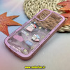 قاب گوشی Galaxy A24 سامسونگ طرح ژله ای شفاف بالشتی سه بعدی عروسکی محافظ لنز دار صورتی کد 446