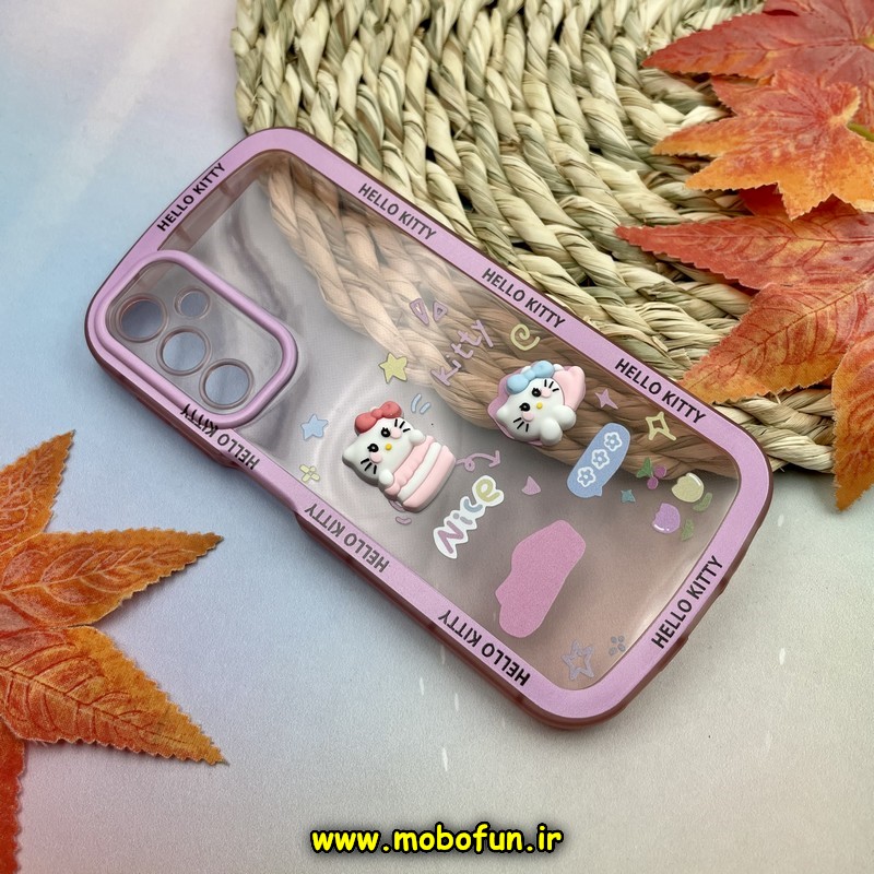 قاب گوشی Galaxy A24 سامسونگ طرح ژله ای شفاف بالشتی سه بعدی عروسکی محافظ لنز دار صورتی کد 446