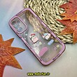 قاب گوشی Galaxy A34 سامسونگ طرح ژله ای شفاف بالشتی سه بعدی عروسکی محافظ لنز دار صورتی کد 641