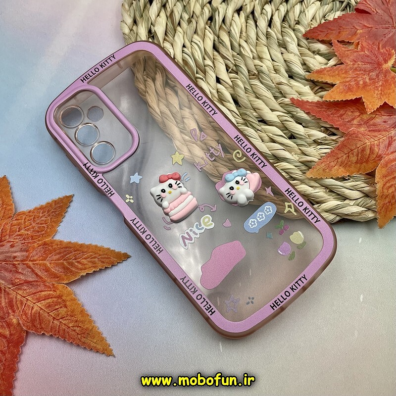 قاب گوشی Galaxy A34 سامسونگ طرح ژله ای شفاف بالشتی سه بعدی عروسکی محافظ لنز دار صورتی کد 641
