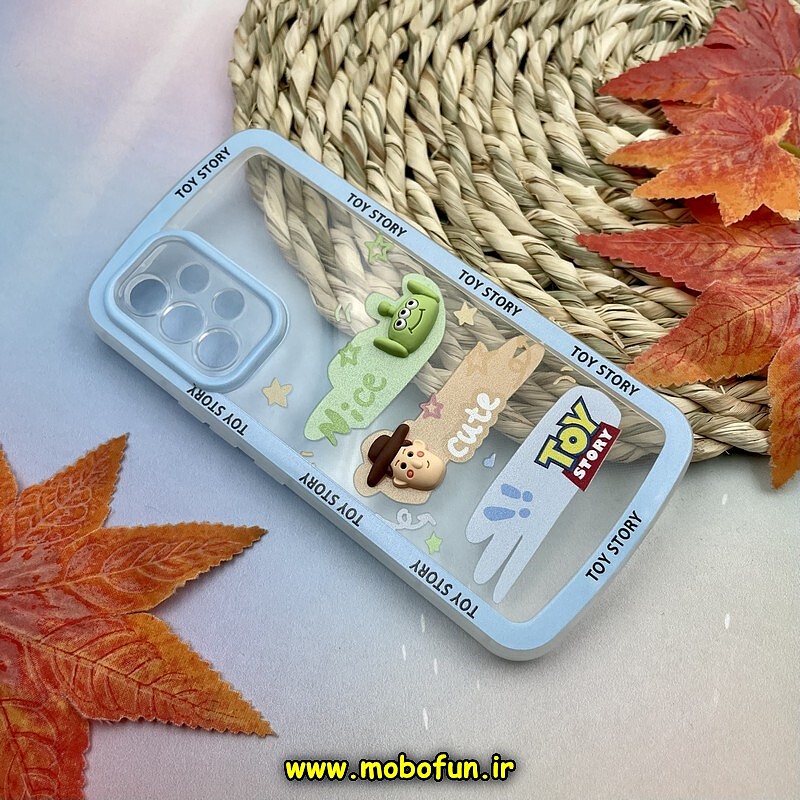 قاب گوشی Galaxy A53 سامسونگ طرح ژله ای شفاف بالشتی سه بعدی عروسکی محافظ لنز دار آبی کد 886