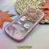 قاب گوشی iPhone 12 آیفون طرح ژله ای شفاف بالشتی سه بعدی عروسکی محافظ لنز دار صورتی کد 907