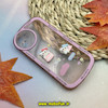 قاب گوشی iPhone 12 آیفون طرح ژله ای شفاف بالشتی سه بعدی عروسکی محافظ لنز دار صورتی کد 907
