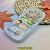 قاب گوشی iPhone 12 آیفون طرح ژله ای شفاف بالشتی سه بعدی عروسکی محافظ لنز دار آبی کد 910