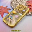 قاب گوشی iPhone 14 Pro Max آیفون طرح ژله ای شفاف بالشتی سه بعدی عروسکی محافظ لنز دار زرد کد 325