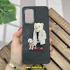 قاب گوشی Galaxy A33 5G سامسونگ CASETIFY ژله ای چرمی طرح تدی خرسی گلدوزی مشکی کد 672