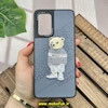 قاب گوشی Galaxy A33 5G سامسونگ CASETIFY ژله ای چرمی طرح تدی خرسی گلدوزی طوسی کد 673