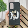 قاب گوشی Galaxy A73 سامسونگ CASETIFY ژله ای چرمی طرح تدی خرسی گلدوزی مشکی کد 876