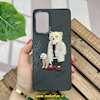 قاب گوشی Galaxy A73 سامسونگ CASETIFY ژله ای چرمی طرح تدی خرسی گلدوزی مشکی کد 878