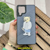 قاب گوشی Galaxy M53 سامسونگ CASETIFY ژله ای چرمی طرح تدی خرسی گلدوزی طوسی کد 56