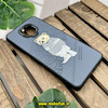قاب گوشی Redmi Note 9S - Redmi Note 9 Pro شیائومی CASETIFY ژله ای چرمی طرح تدی خرسی گلدوزی طوسی کد 1253