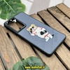 قاب گوشی Galaxy S21 Ultra سامسونگ CASETIFY ژله ای چرمی طرح تدی خرسی گلدوزی طوسی کد 369