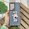 قاب گوشی Galaxy S21 Ultra سامسونگ CASETIFY ژله ای چرمی طرح تدی خرسی گلدوزی طوسی کد 369