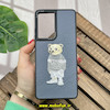 قاب گوشی Galaxy S21 Ultra سامسونگ CASETIFY ژله ای چرمی طرح تدی خرسی گلدوزی طوسی کد 370
