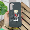 قاب گوشی Galaxy S22 Plus سامسونگ CASETIFY ژله ای چرمی طرح تدی خرسی گلدوزی مشکی کد 70