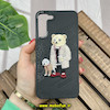 قاب گوشی Galaxy S22 Plus سامسونگ CASETIFY ژله ای چرمی طرح تدی خرسی گلدوزی مشکی کد 71
