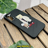 قاب گوشی Galaxy S22 Plus سامسونگ CASETIFY ژله ای چرمی طرح تدی خرسی گلدوزی مشکی کد 71