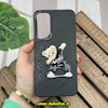 قاب گوشی Galaxy S23 Plus سامسونگ CASETIFY ژله ای چرمی طرح تدی خرسی گلدوزی مشکی کد 362