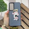 قاب گوشی Galaxy S23 Plus سامسونگ CASETIFY ژله ای چرمی طرح تدی خرسی گلدوزی طوسی کد 365