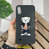 قاب گوشی Galaxy A10 - Galaxy M10 سامسونگ CASETIFY ژله ای چرمی طرح تدی خرسی گلدوزی مشکی کد 186