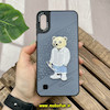 قاب گوشی Galaxy A10 - Galaxy M10 سامسونگ CASETIFY ژله ای چرمی طرح تدی خرسی گلدوزی طوسی کد 190
