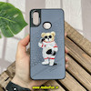 قاب گوشی Galaxy A10S سامسونگ CASETIFY ژله ای چرمی طرح تدی خرسی گلدوزی طوسی کد 782