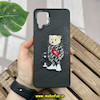 قاب گوشی Galaxy A12 - Galaxy M12 سامسونگ CASETIFY ژله ای چرمی طرح تدی خرسی گلدوزی مشکی کد 1574