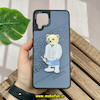 قاب گوشی Galaxy A12 - Galaxy M12 سامسونگ CASETIFY ژله ای چرمی طرح تدی خرسی گلدوزی طوسی کد 1575