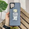 قاب گوشی Galaxy A12 - Galaxy M12 سامسونگ CASETIFY ژله ای چرمی طرح تدی خرسی گلدوزی طوسی کد 1576