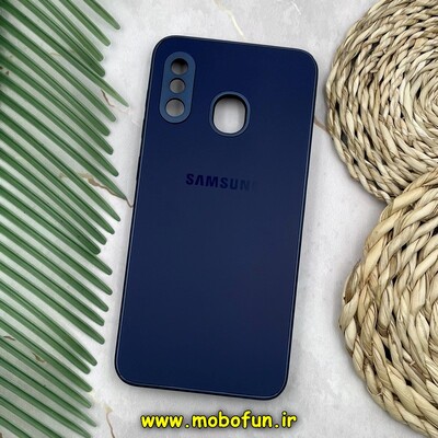 قاب گوشی Galaxy A20 - Galaxy A30 سامسونگ مدل PVD ضد خش پشت گلس شیشه ای محافظ لنز دار سرمه ای کد 694