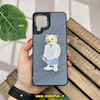 قاب گوشی Galaxy A22 4G - Galaxy M32 4G سامسونگ CASETIFY ژله ای چرمی طرح تدی خرسی گلدوزی طوسی کد 765