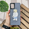 قاب گوشی Galaxy A31 سامسونگ CASETIFY ژله ای چرمی طرح تدی خرسی گلدوزی طوسی کد 732