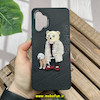 قاب گوشی Galaxy A32 4G سامسونگ CASETIFY ژله ای چرمی طرح تدی خرسی گلدوزی مشکی کد 1239